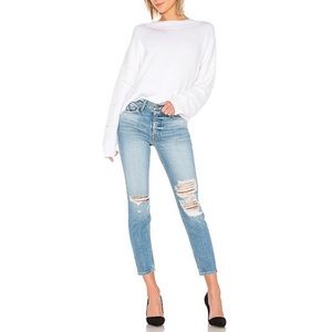 GRLFRND Women’s Size 23 Karolina High Rise Skinny Bay Blues Distressed Jeans.